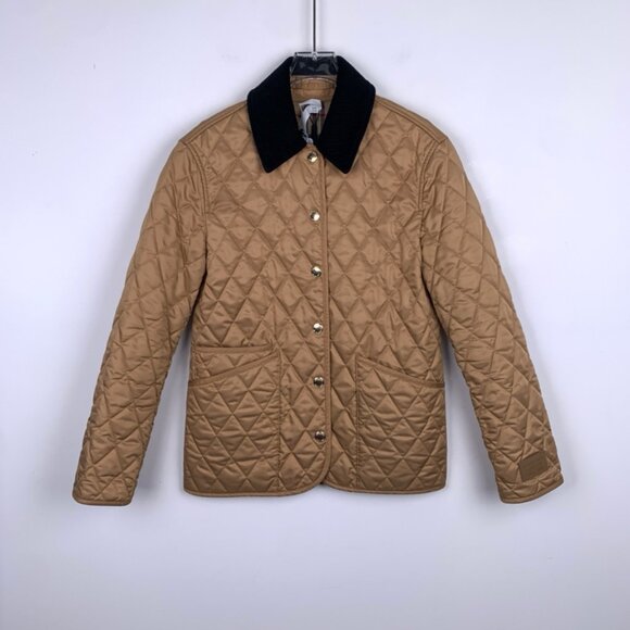 012964 Burberry brown logo quilted jacket XXS with tag